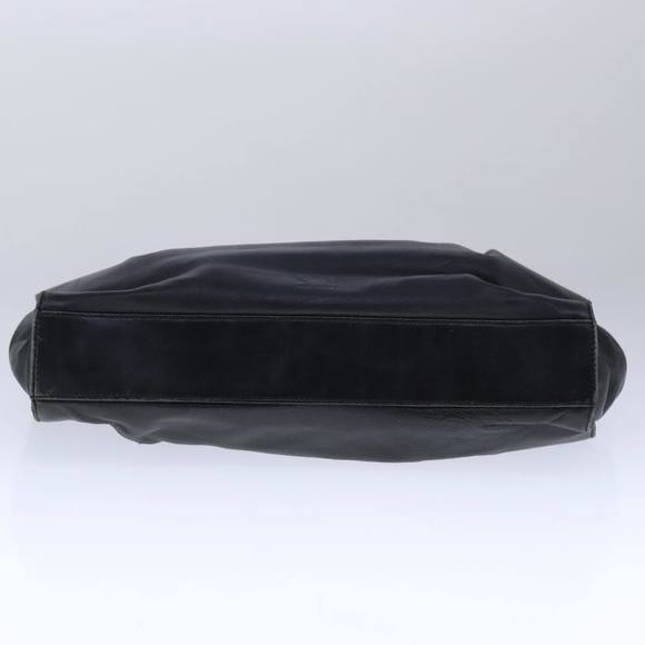 PRADA Hand Bag Leather Black Silver Auth 109379 - Picture 9 of 16